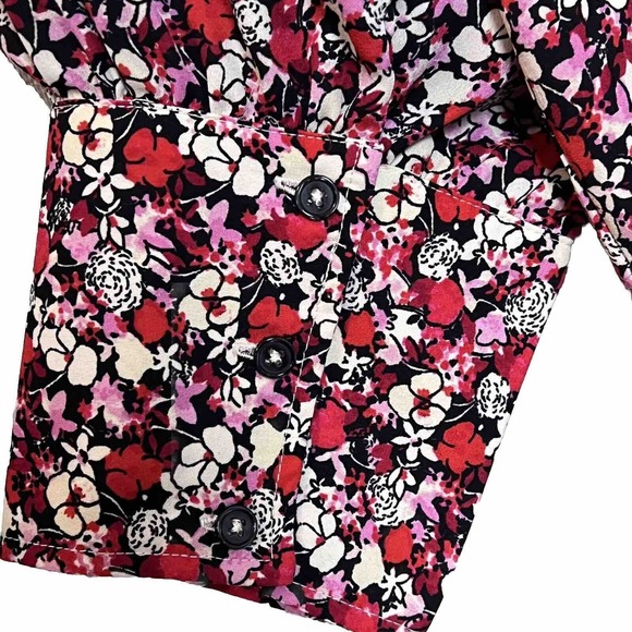 Sanctuary Flower Power Keyhole Tie Neck Top in Flower Bath Size‎ 2X Button Cuff - Picture 6 of 8